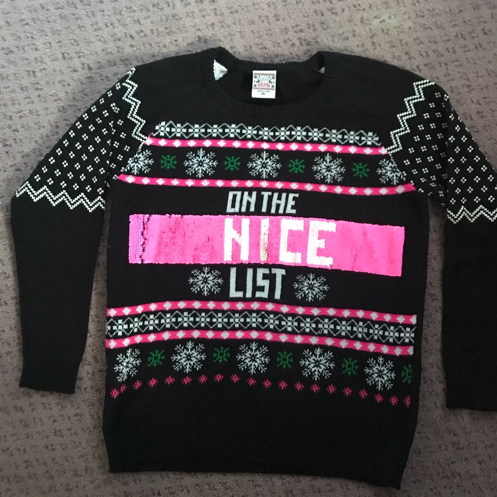 Naughty &/or Nice Ugly Christmas Sweater XL